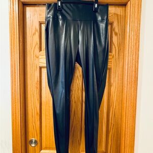 Nine West Black Pleather Leggings